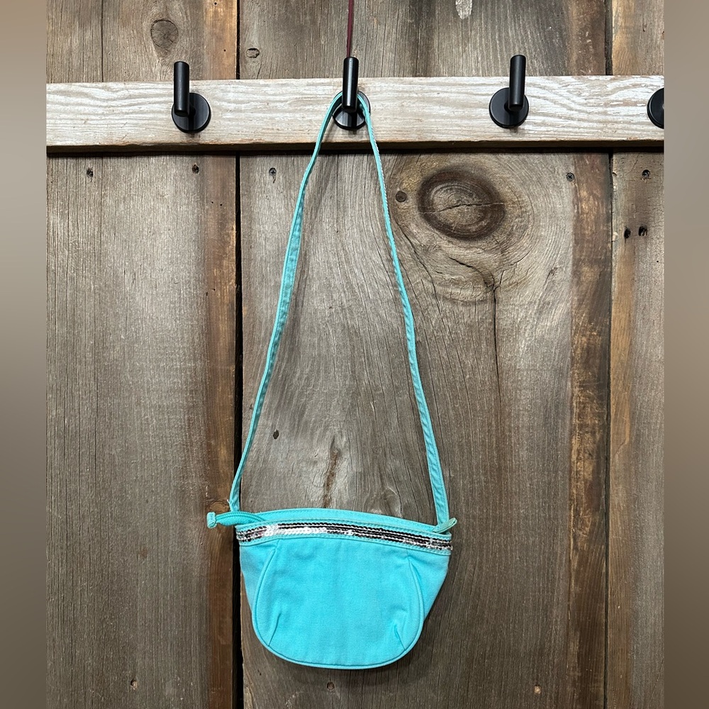 GapKids Sequin Crossbody Bag Purse in Island Turquoise Blue Girls